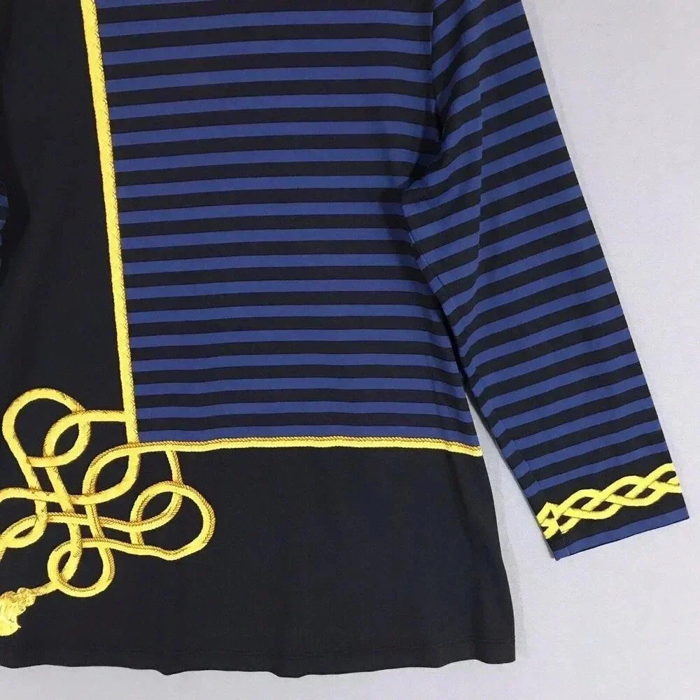 J McLaughlin Signature Tee Catalina Cloth Top Size Medium 3/4 Sleeve Nautical - Picture 5 of 15